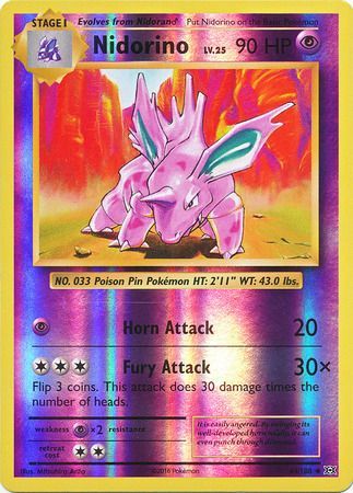 Evolutions - 044/108 - Nidorino - Reverse Holo