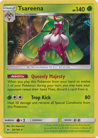 Sun &amp; Moon - 020/149 - Tsareena - Holo