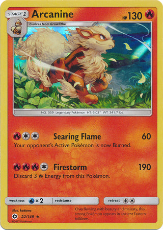 Sun &amp; Moon - 022/149 - Arcanine - Holo