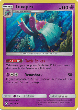 Sun &amp; Moon - 063/149 - Toxapex - Holo
