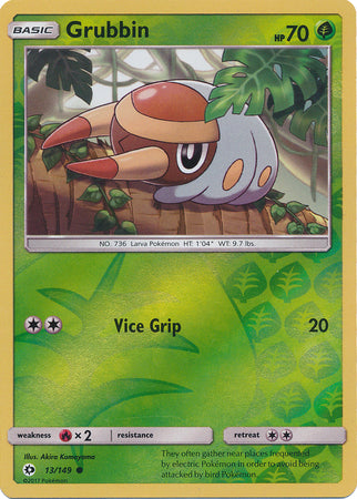 Sun &amp; Moon - 013/149 - Grubbin - Reverse Holo