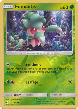 Sun &amp; Moon - 014/149 - Fomantis - Reverse Holo