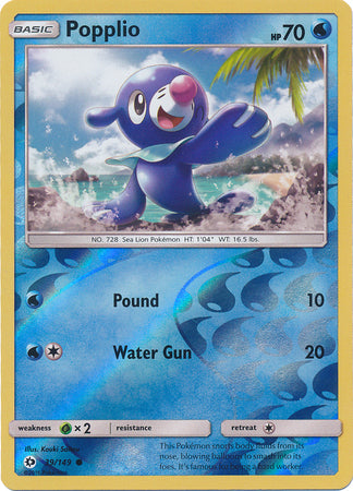 Sun &amp; Moon - 039/149 - Popplio - Reverse Holo