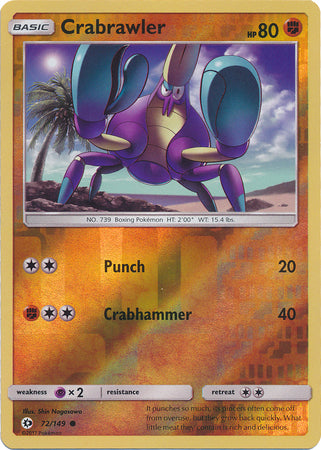 Sun &amp; Moon - 072/149 - Crabrawler - Reverse Holo