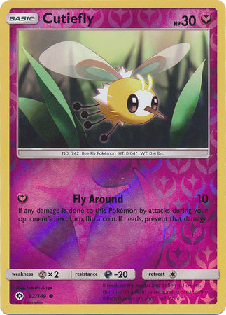 Sun &amp; Moon - 092/149 - Cutiefly - Reverse Holo