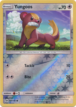Sun &amp; Moon - 109/149 - Yungoos - Reverse Holo