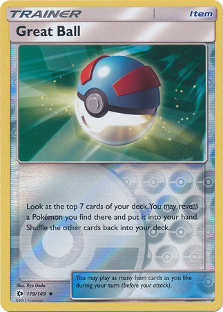 Sun &amp; Moon - 119/149 - Great Ball - Reverse Holo
