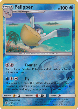 Sun &amp; Moon - 038/149 - Pelipper - Reverse Holo
