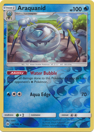Sun &amp; Moon - 046/149 - Araquanid - Reverse Holo