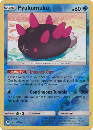 Sun &amp; Moon - 047/149 - Pyukumuku - Reverse Holo