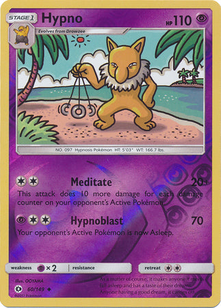 Sun &amp; Moon - 060/149 - Hypno - Reverse Holo