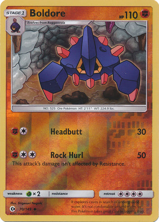 Sun &amp; Moon - 070/149 - Boldore - Reverse Holo