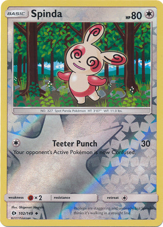 Sun &amp; Moon - 102/149 - Spinda - Reverse Holo