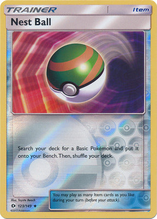 Sun &amp; Moon - 123/149 - Nest Ball - Reverse Holo