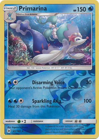 Sun &amp; Moon - 041/149 - Primarina - Reverse Holo
