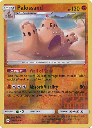Sun &amp; Moon - 075/149 - Palossand - Reverse Holo