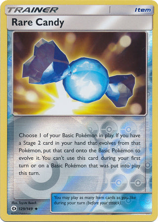 Sun &amp; Moon - 129/149 - Rare Candy - Reverse Holo
