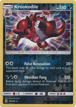 Sun &amp; Moon - 085/149 - Krookodile - Reverse Holo