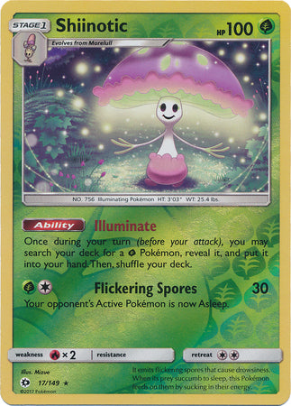 Sun &amp; Moon - 017/149 - Shiinotic - Reverse Holo