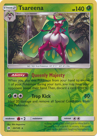 Sun &amp; Moon - 020/149 - Tsareena - Reverse Holo