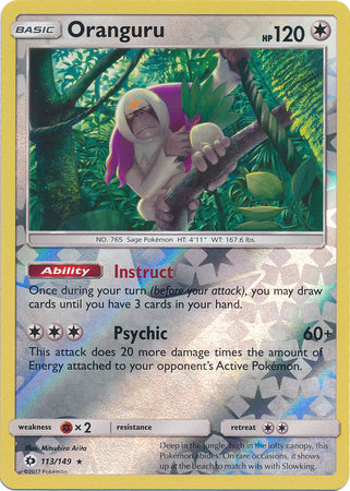 Sun &amp; Moon - 113/149 - Oranguru - Reverse Holo