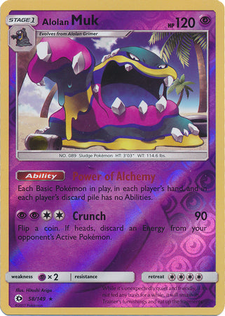 Sun &amp; Moon - 058/149 - Alolan Muk - Reverse Holo