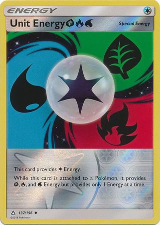 Ultra Prism - 137/156 - Unit Energy (Grass, Fire &amp; Water) - Reverse Holo