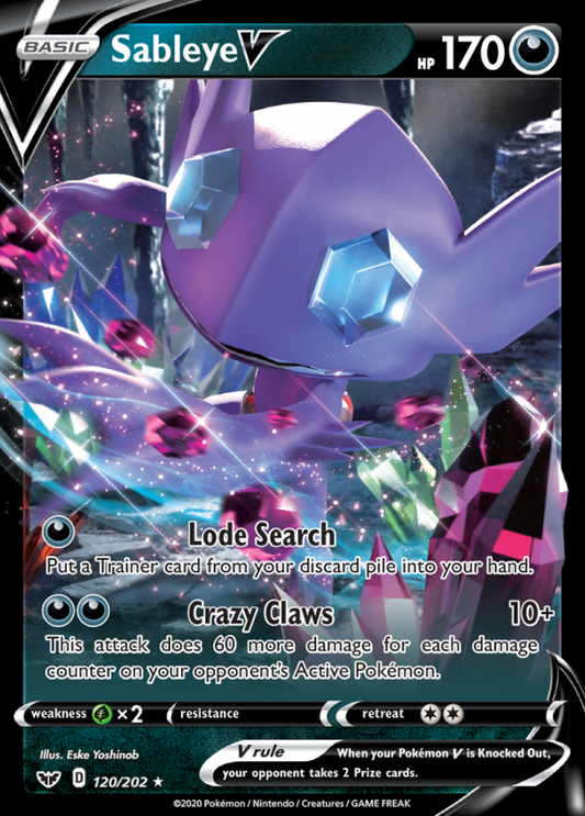 Sword &amp; Shield - 120/202 - Sableye V