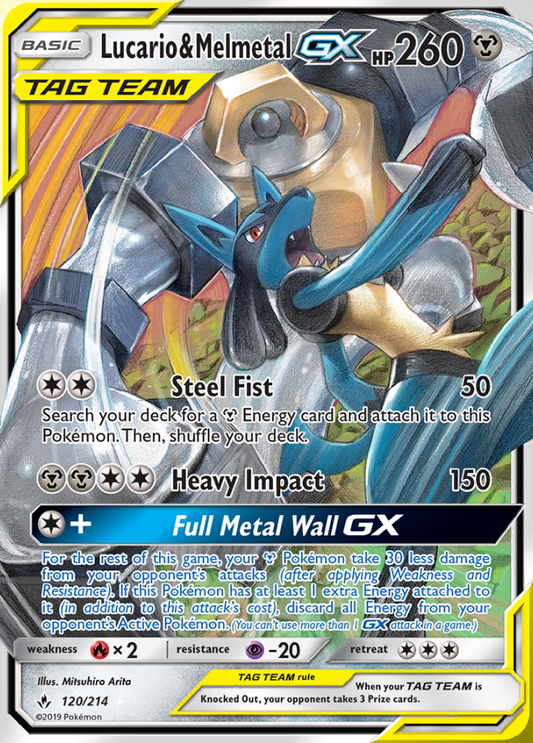 Unbroken Bonds - 120/214 - Lucario &amp; Melmetal GX (Tag Team)