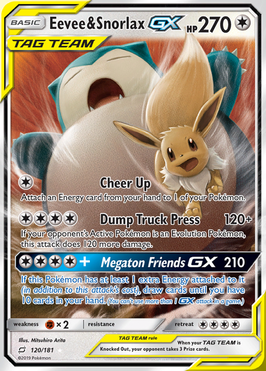 Team Up - 120/181 - Eevee &amp; Snorlax GX (Tag Team)