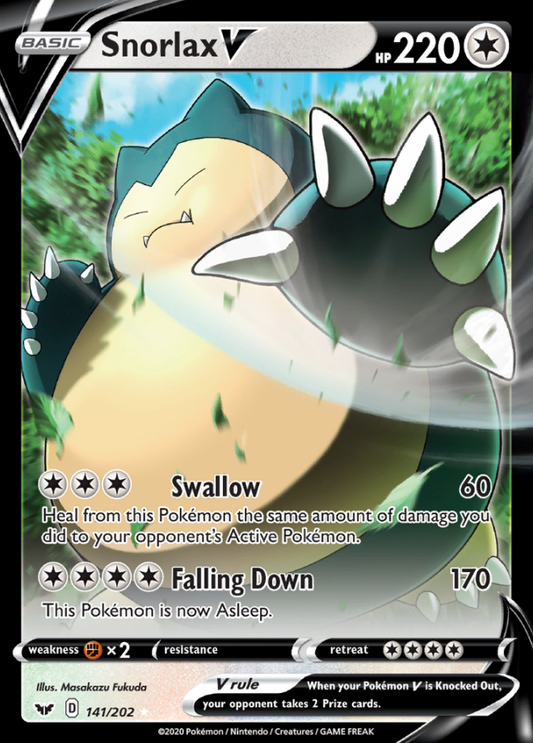 Sword &amp; Shield - 141/202 - Snorlax V