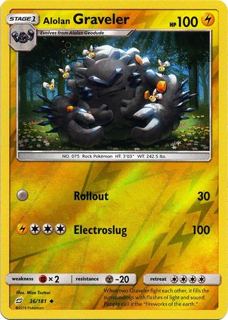 Team Up - 036/181 - Alolan Graveler - Reverse Holo