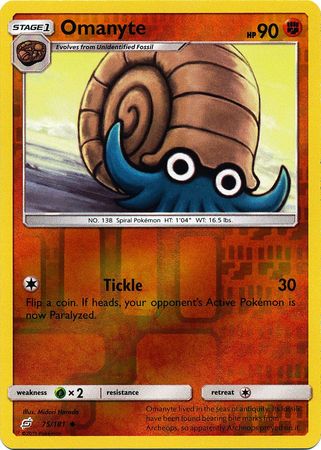 Team Up - 075/181 - Omanyte - Reverse Holo