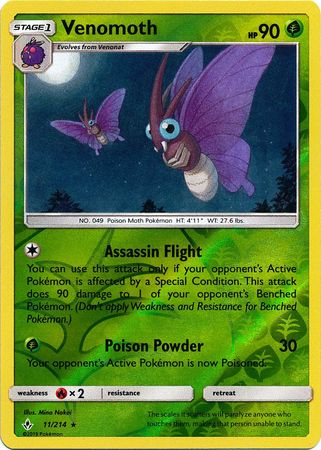 Unbroken Bonds - 011/214 - Venomoth - Reverse Holo