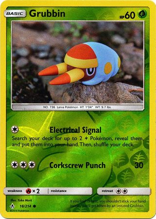 Unbroken Bonds - 018/214 - Grubbin - Reverse Holo
