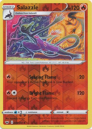 Sword &amp; Shield - 028/202 - Salazzle - Reverse Holo