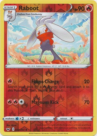 Sword &amp; Shield - 032/202 - Raboot - Reverse Holo