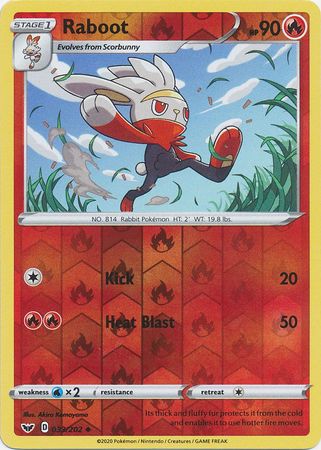 Sword &amp; Shield - 033/202 - Raboot - Reverse Holo