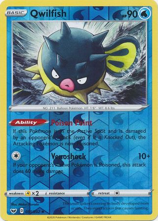 Sword &amp; Shield - 051/202 - Qwilfish - Reverse Holo