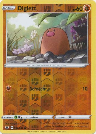 Sword &amp; Shield - 092/202 - Diglett - Reverse Holo