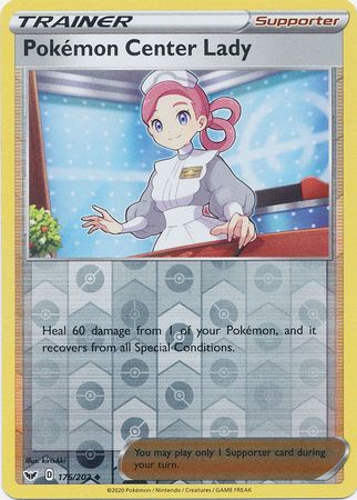 Sword &amp; Shield - 176/202 - Pokémon Center Lady - Reverse Holo