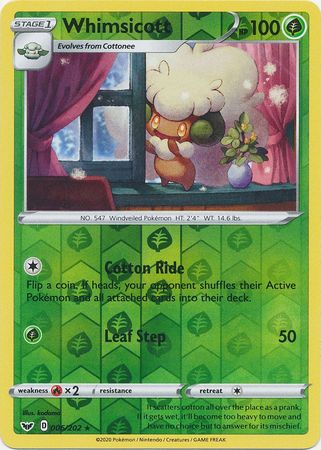 Sword &amp; Shield - 006/202 - Whimsicott - Reverse Holo
