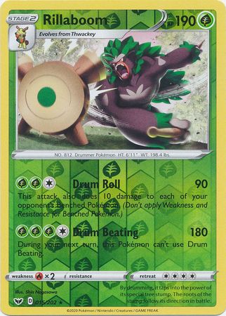 Sword &amp; Shield - 015/202 - Rillaboom - Reverse Holo