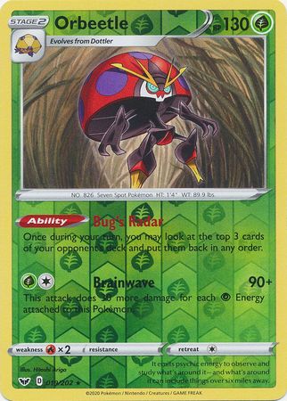 Sword &amp; Shield - 019/202 - Orbeetle - Reverse Holo