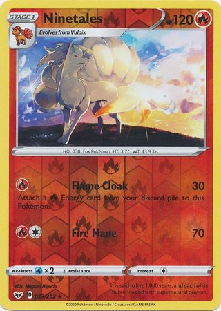 Sword &amp; Shield - 023/202 - Ninetales - Reverse Holo