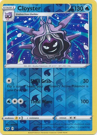 Sword &amp; Shield - 041/202 - Cloyster - Reverse Holo