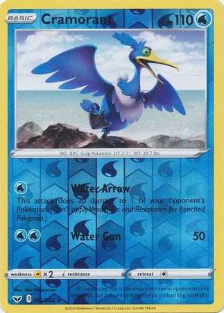 Sword &amp; Shield - 062/202 - Cramorant - Reverse Holo