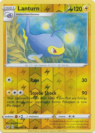 Sword &amp; Shield - 069/202 - Lanturn - Reverse Holo