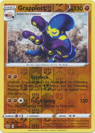 Sword &amp; Shield - 113/202 - Grapploct - Reverse Holo