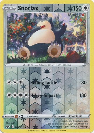 Sword &amp; Shield - 140/202 - Snorlax - Reverse Holo